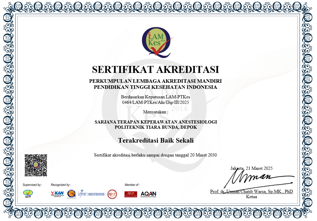AKREDITASI PROGRAM STUDI D4 KEPERAWATAN ANESTESIOLOGI